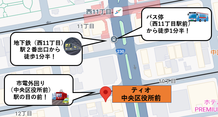 ティオ周辺のマップ