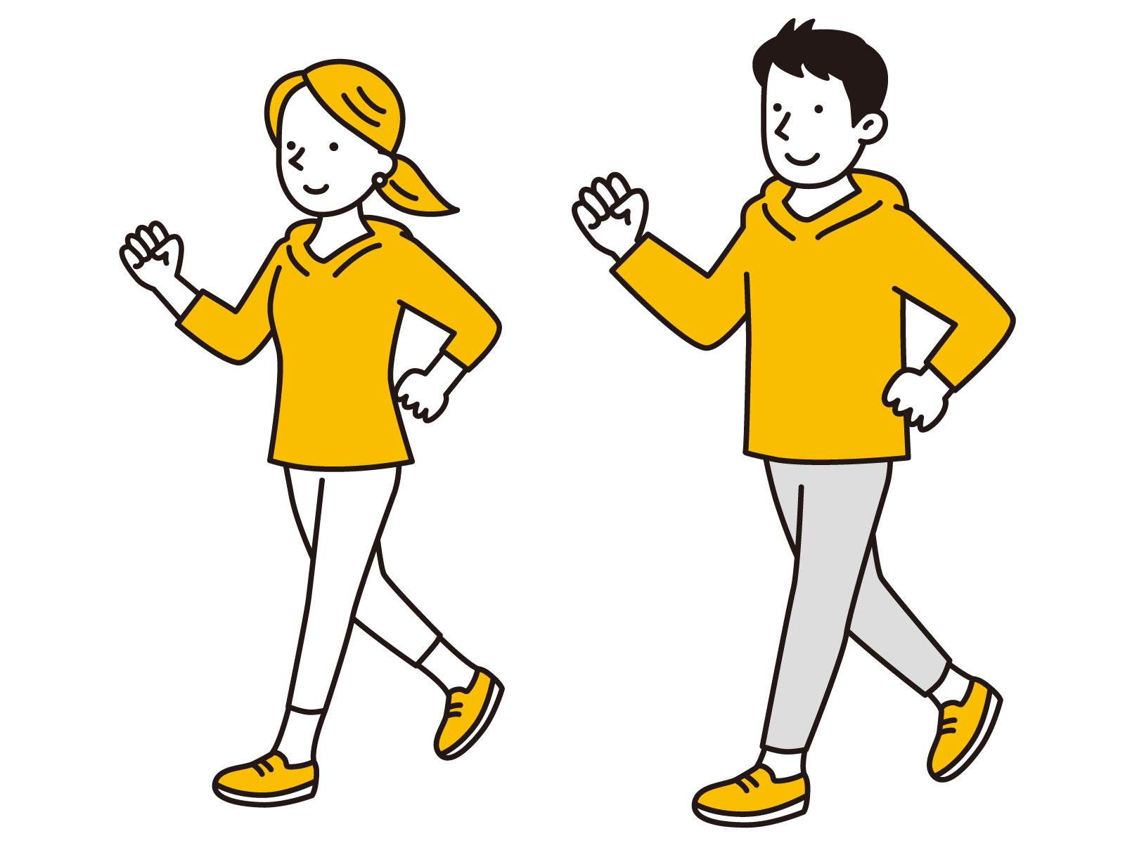 歩いている男女