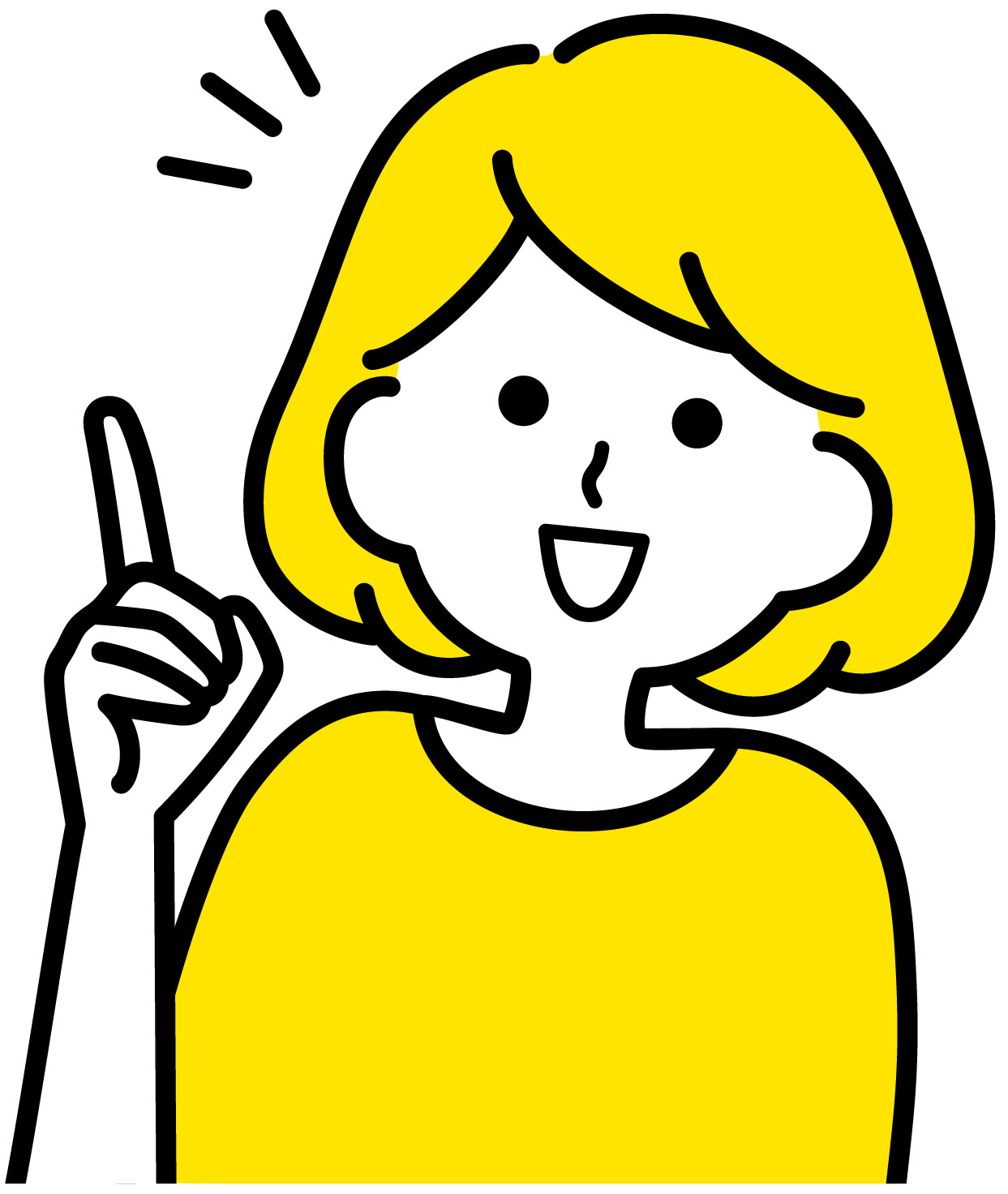 指さしをする女性