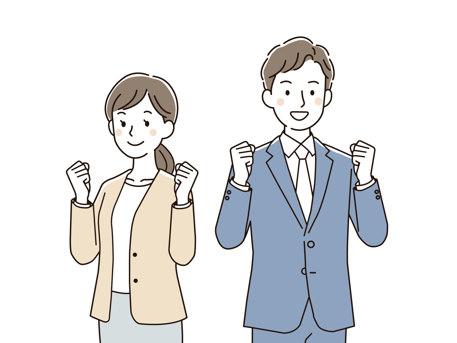 応援する男女
